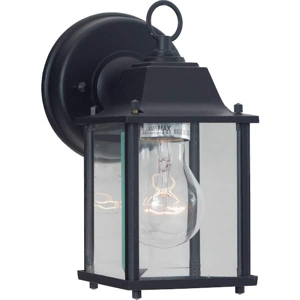 Volume Lighting Black Hardwired Outdoor Coach Light Sconce with Clear Glass