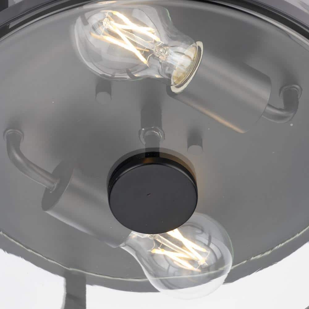 Gilliam Matte Black Glass 2-Light Flush Mount