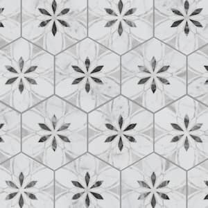 Classico Bardiglio Hex Dahlia Light 7 in. x 8 in. Porcelain Floor and Wall Tile (7.5 sq. ft./Case)