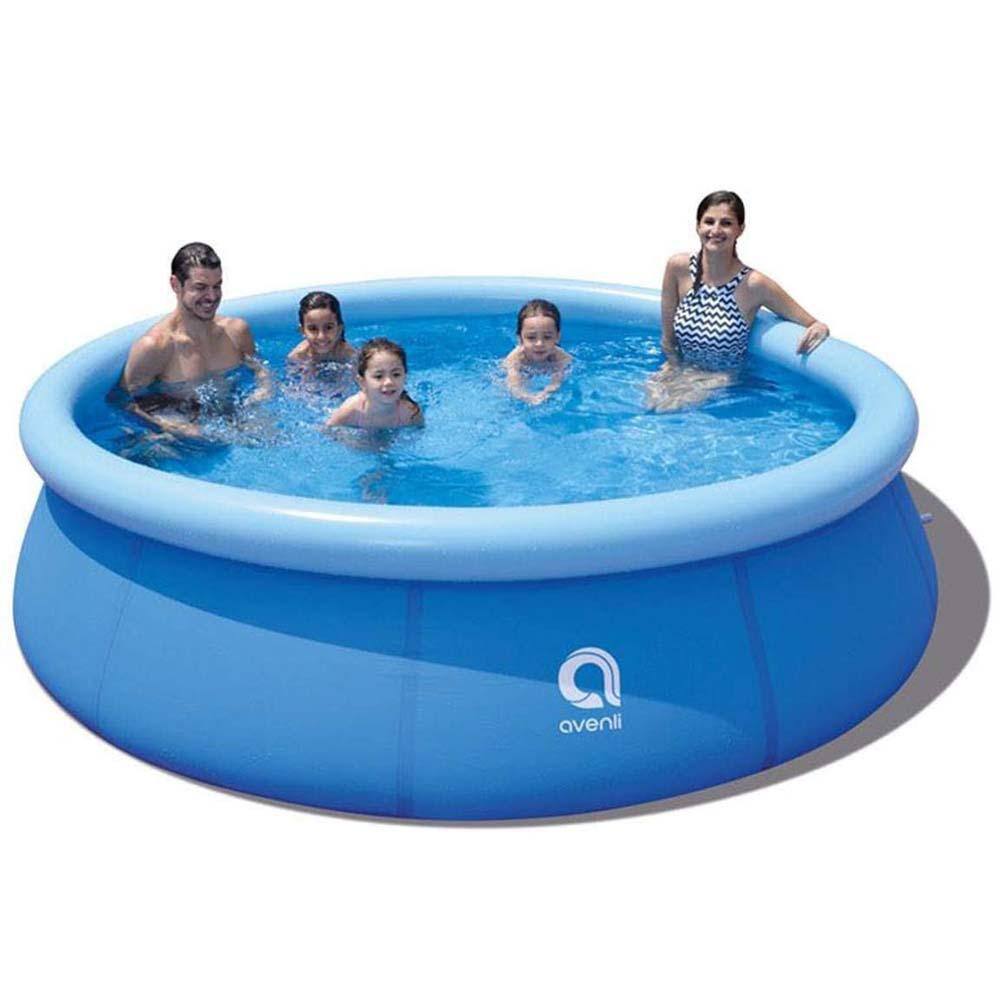 blue inflatable pool