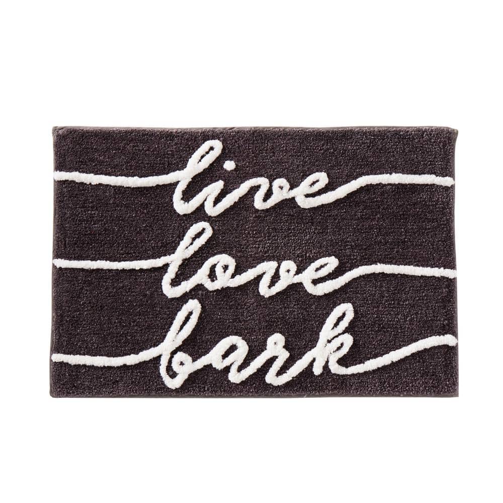 Gray 20 in. x 30 in. Polyester Fur Ever Friends Bath Rug