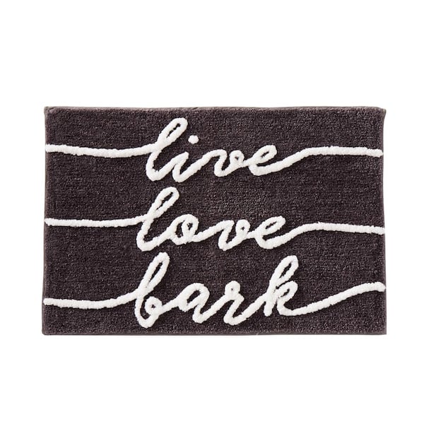 Unbranded Gray 20 in. x 30 in. Polyester Fur Ever Friends Bath Rug