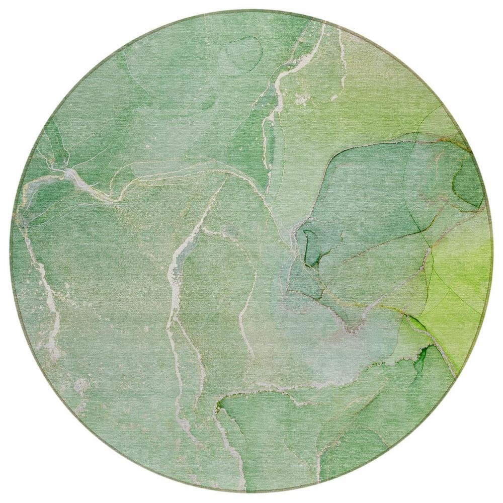 Green 8 ft. Round Abstract Indoor / Outdoor Area Rug price history on PriceWatchPro