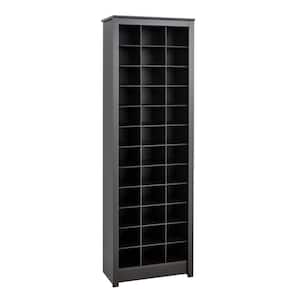 72.5 in. H x 23.5 in. W 3 Black MDF Shoe Storage Cabinet