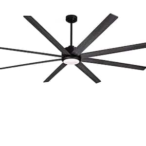 84 in. Indoor/Covered Outdoor Black Industrial Ceiling Fans with Lights and Remote for Large Space