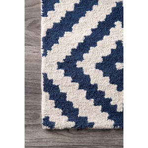 Hand Tufted Kellee Navy Doormat 2 ft. x 3 ft.  Area Rug