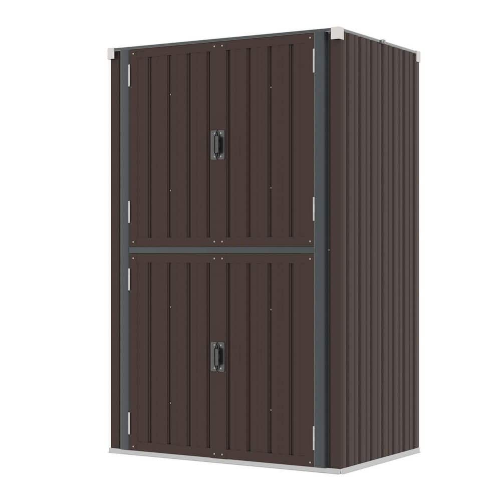 4 ft. W x 2 ft. D Metal Storage Shed with 4-Doors and Floor for Backyard Garden in Brown (8 sq. ft.) price history on PriceWatchPro