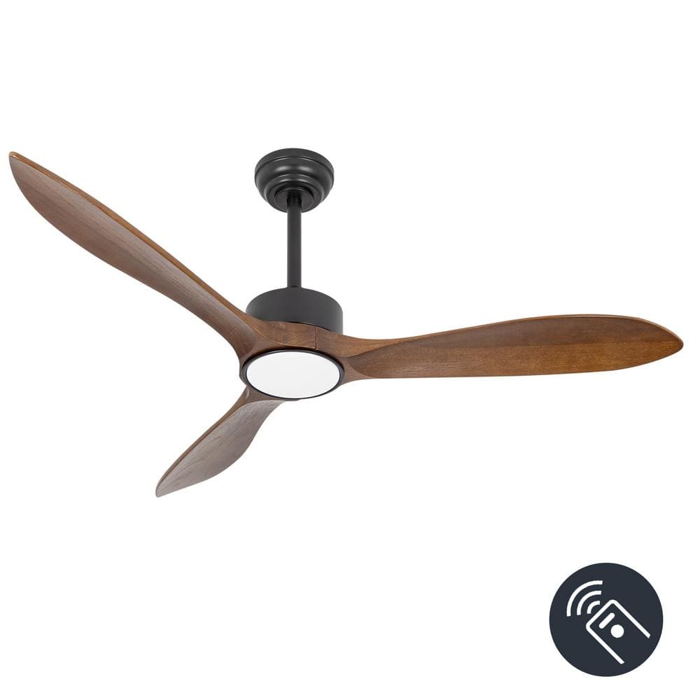 52 in. LED Indoor Outdoor Mahogany Finished Ceiling Fan with 1-Light and Re