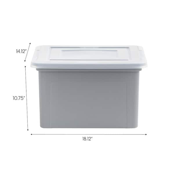 IRIS 8.5-Gal. Snap Tight Plastic File Organizer Storage Box, Gray with Clear  Lid 3 Pack 500166 - The Home Depot