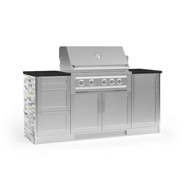 NewAge Products Signature Series 75.16 in. x 25.5 in. x 51 in. 6-Piece Outdoor Kitchen Cabinet Set with Liquid Propane 36 in. Gas Grill