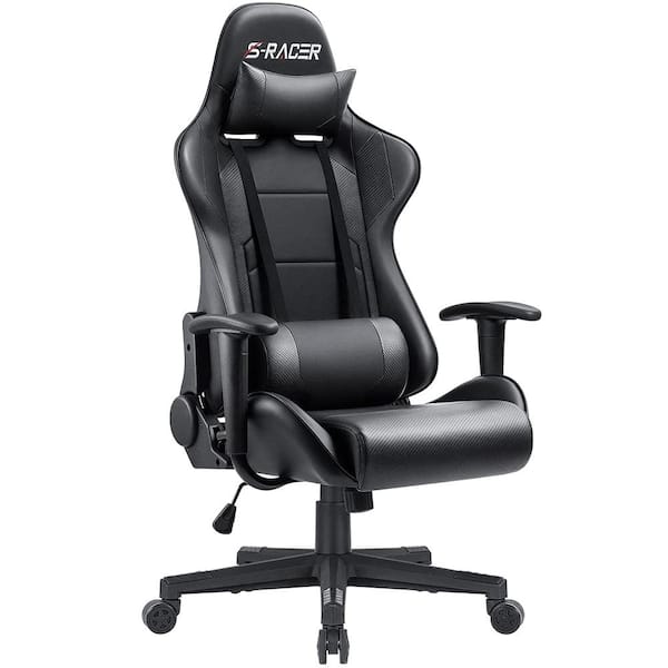 High-Back PU Leather Racing Chair Gaming Office Chair Reclining Computer Chair 
