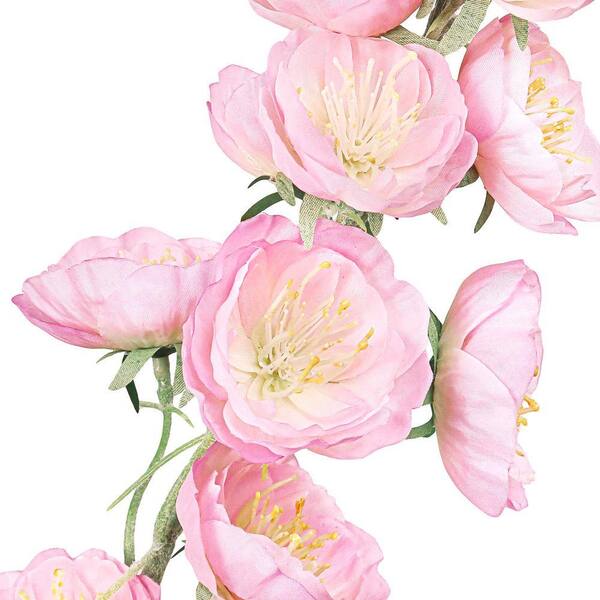 LIVING LUXURY 36 in. Pink Artificial Hybird Delphinium Flower Stem