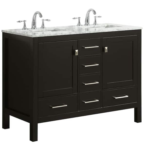 Eviva Aberdeen 48 In Transitional, 48 Inch Double Sink Bathroom Vanity Home Depot