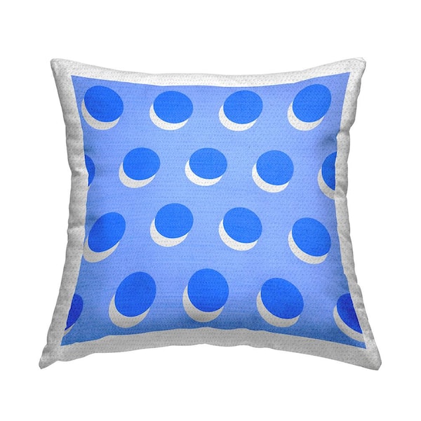 Stupell Industries Layered Blue Polka Dot Circle Shapes Blue Square Outdoor Throw Pillow