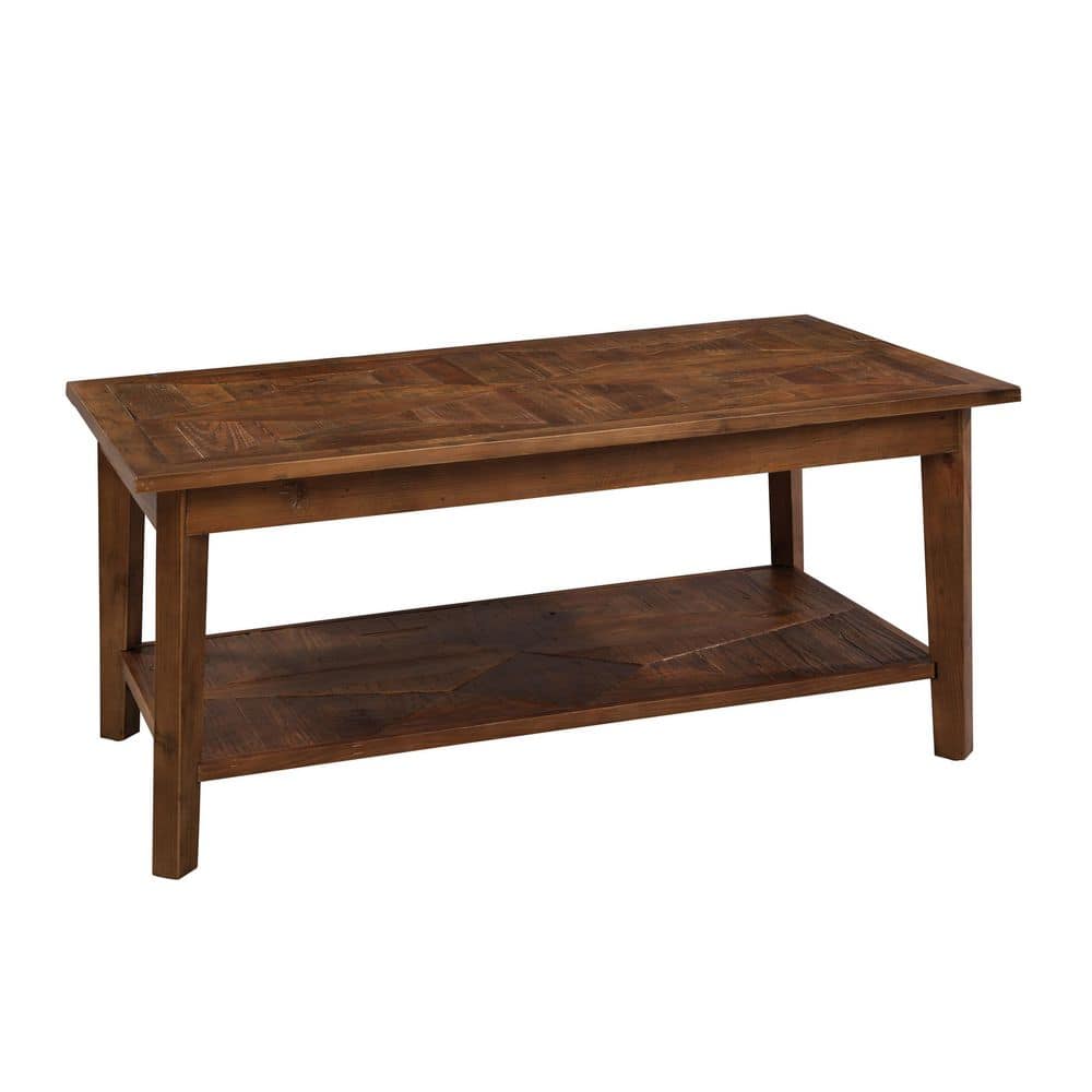 Revive Natural Reclaimed Wood Bench with Bottom Storage Shelf