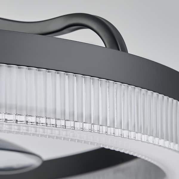 20 in. LED Indoor Black Low Profile Ceiling Fan with Dimmable Lighting Small Flush Mount Ceiling Fan with Remote