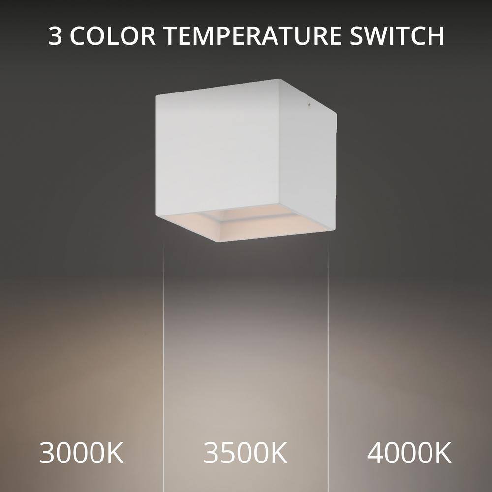 Downtown Sleek White Aluminum LED Flush Mount for Indoors & Outdoors