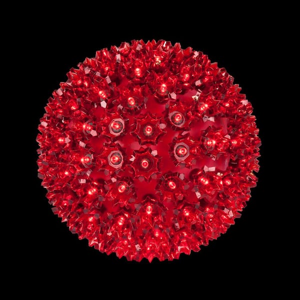 null 6 in. 70-Light LED Red Decorative Starlight Sphere