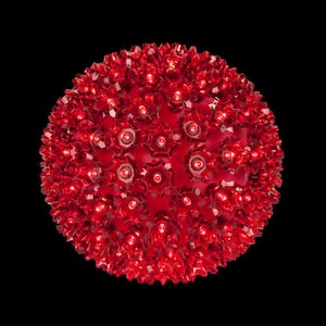 7.5 in. 120-Light LED Red Decorative Starlight Sphere