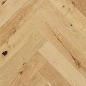 Take Home Sample -Time Honored Herringbone Natural White Oak 0.57 in. T x 4.72 in. x 7 in Engineered Hardwood Flooring