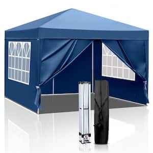 Cross Frame 10 ft. x 10 ft. Blue Pop-up Canopy with Sidewalls