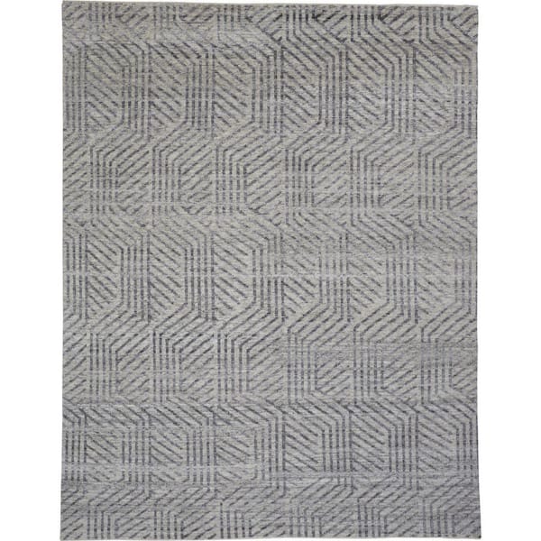 HomeRoots 5 X 8 Tan, Gray Geometric Area Rug