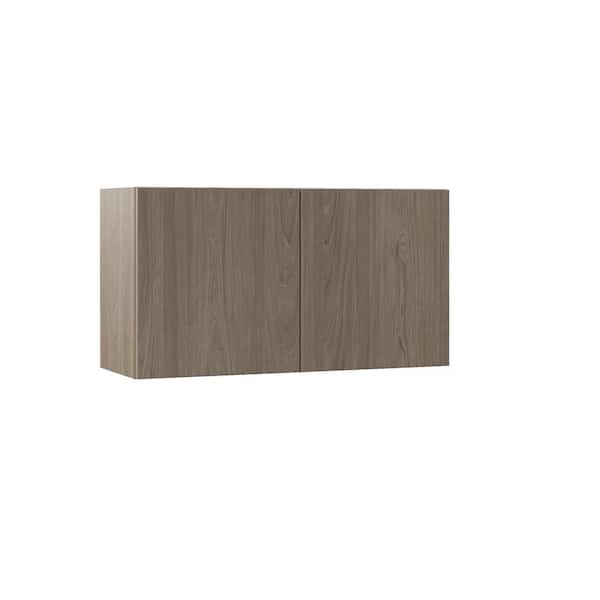 Hampton Bay Designer Series Edgeley Assembled 33x18x12 in. Wall Kitchen Cabinet in Driftwood