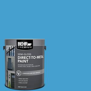 BEHR PREMIUM 1 gal. #M520-7 Admiral Blue Eggshell Direct to Metal