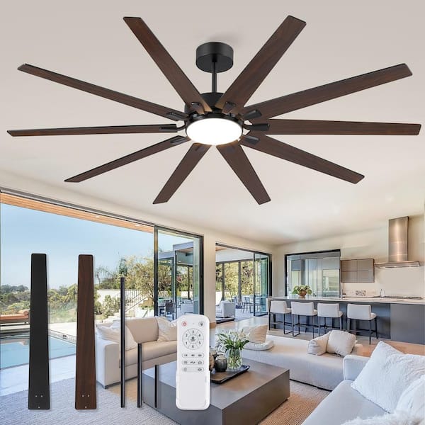 HINNIXY 80 in. Indoor Black 3-Colors LED 6-Speed Industrial