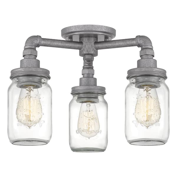 Quoizel Squire 3-Light Galvanized Semi-Flush Mount