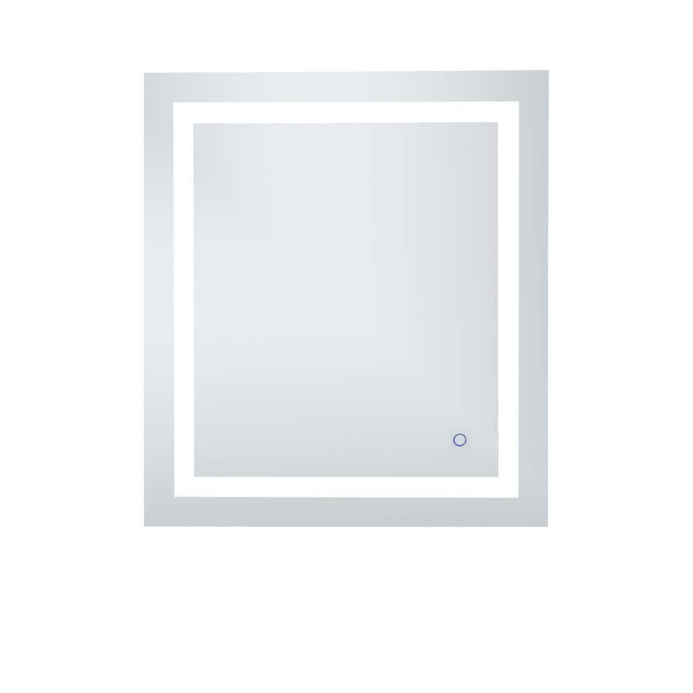 Timeless Home 27 in. W x 30 in. H Rectangle Frameless Silver LED Mirror