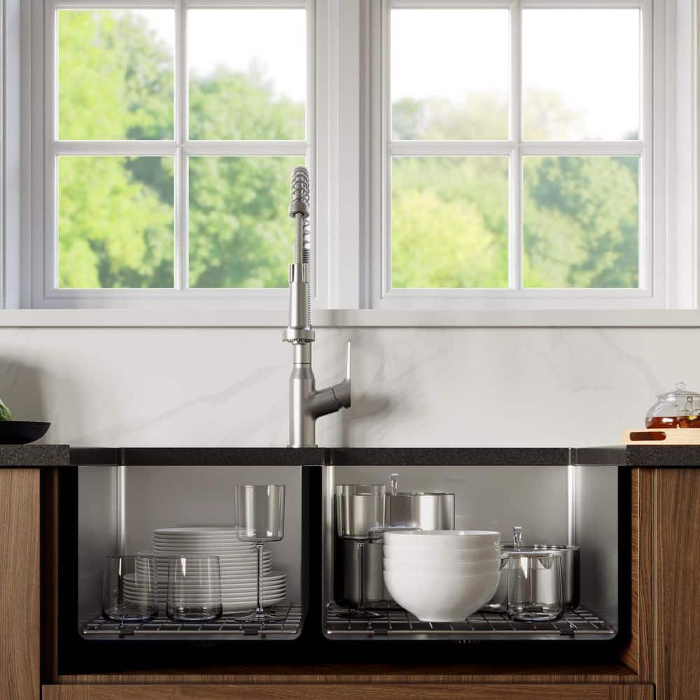 Karran 33'' Stainless Steel Double Bowl Undermount Kitchen Sink