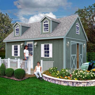 Arlington 12 ft. x 16 ft. Wood Storage Shed Kit with Floor Including 4 x 4 Runners