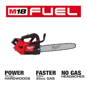 M18 FUEL 14 in. 18V Lithium-Ion Brushless Battery Top Handle Chainsaw Kit with (2) 8.0 Ah, 12 Ah Battery & Rapid Charger