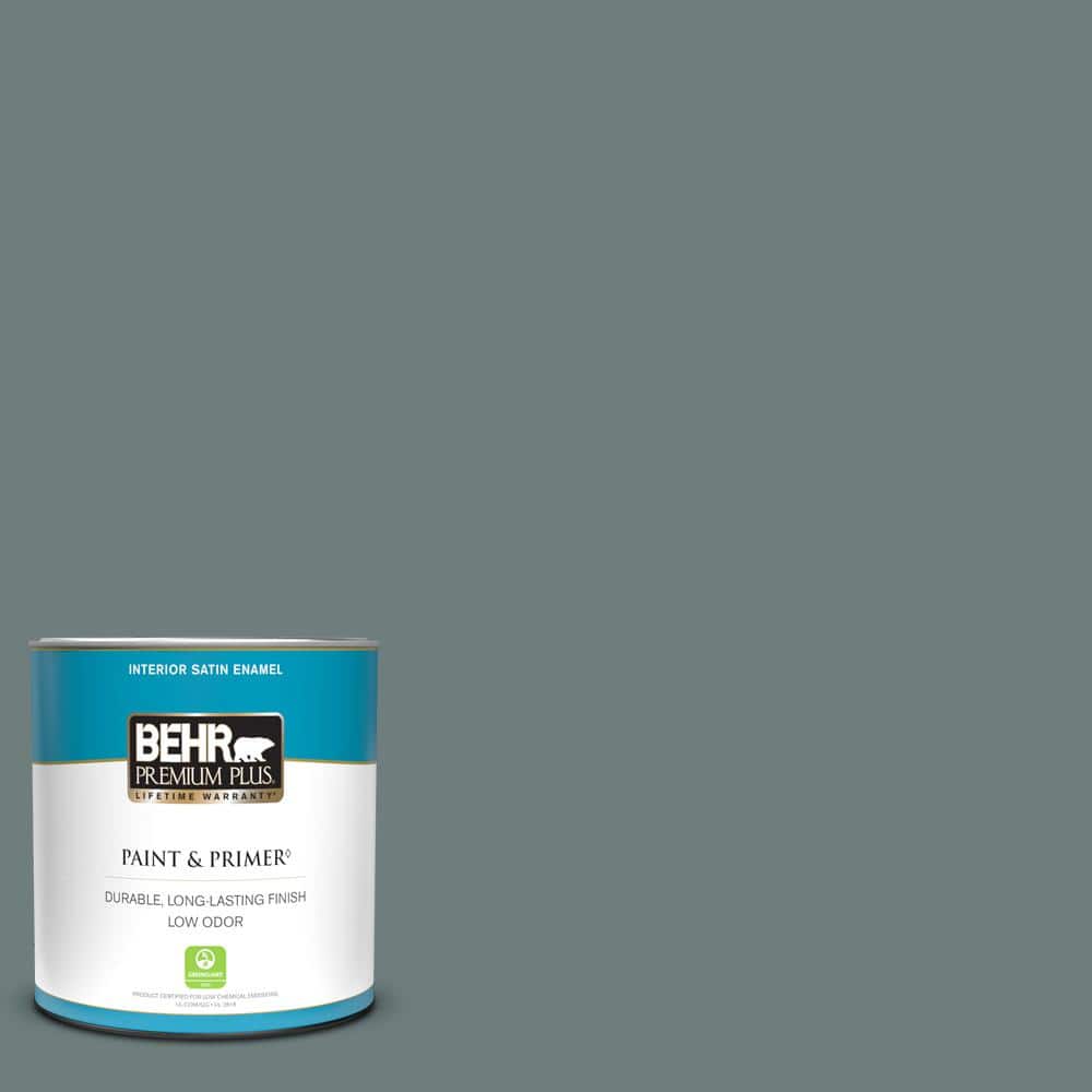 BEHR PREMIUM PLUS 1 qt. N4405 Coney Island Satin Enamel Low Odor