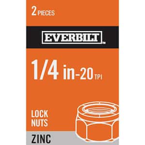 1/4 in.-20 Zinc Plated Nylon Lock Nut (2-Pack)