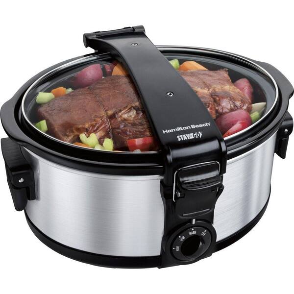 Hamilton Beach Stay or Go 6 qt. Slow Cooker with Clip-Tight Lid