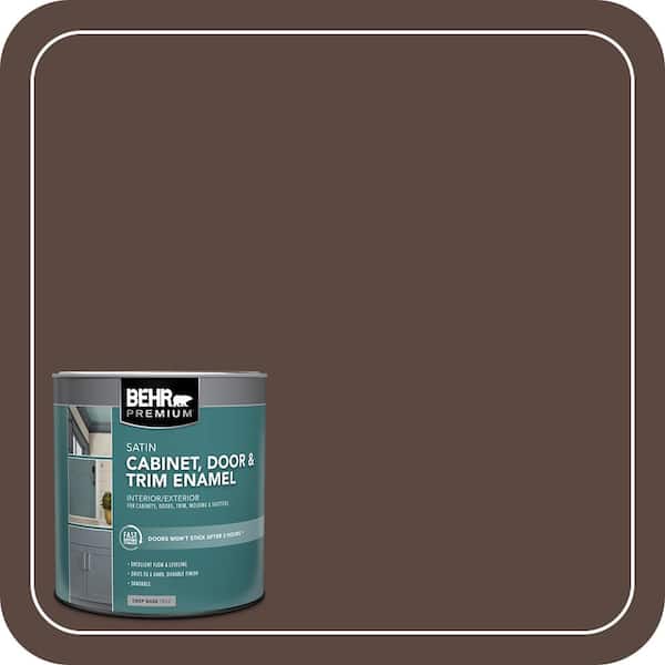 BEHR PREMIUM 1 qt. #N170-7 Baronial Brown Satin Enamel Interior
