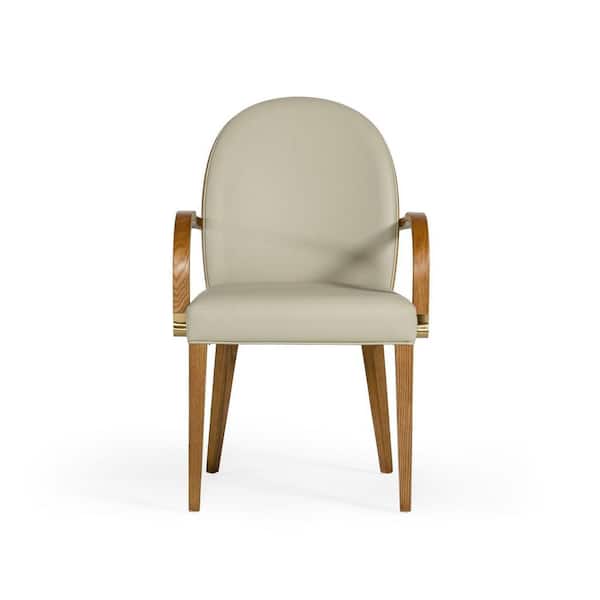 Rexford Taupe and Walnut Dining Armchair