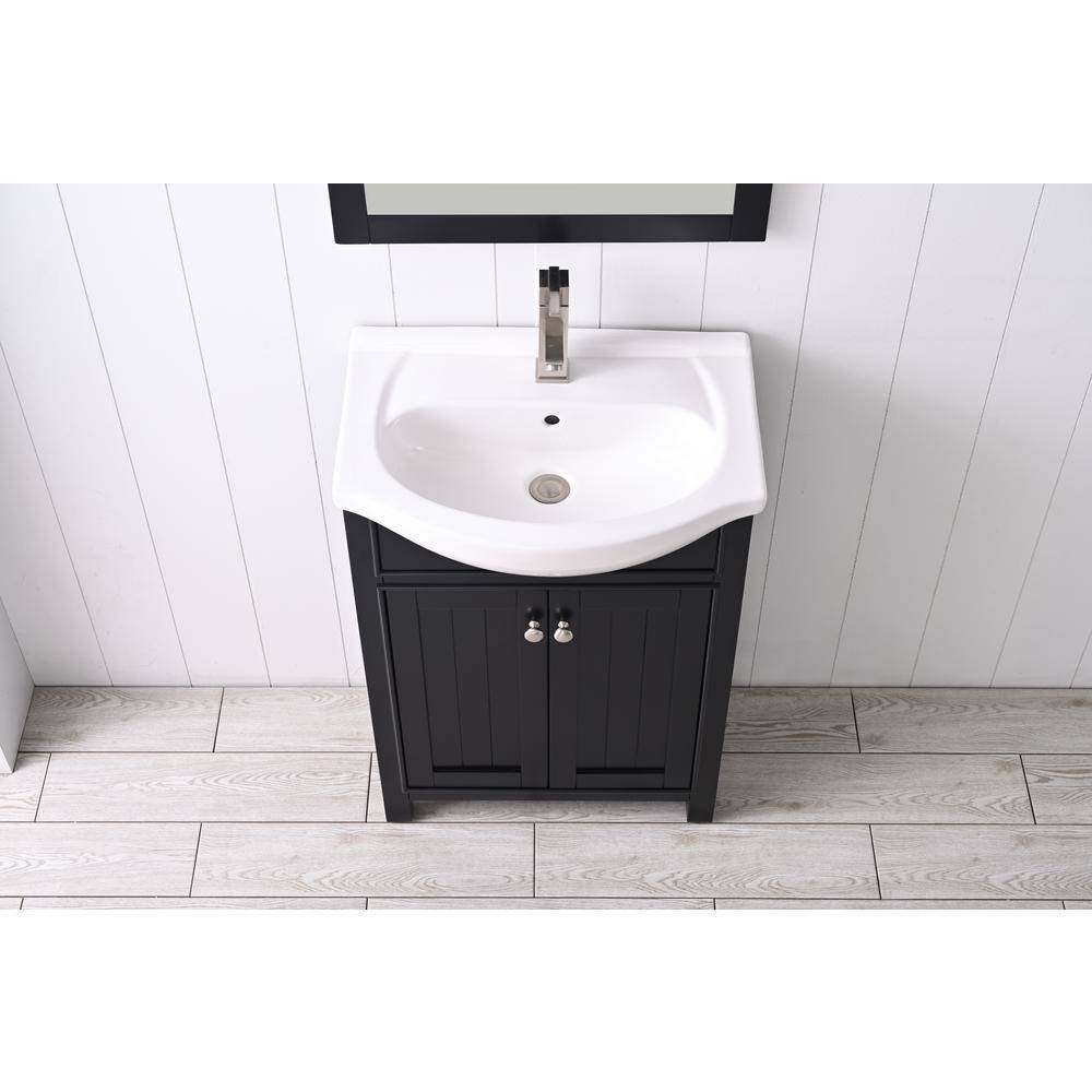 Marian 24" Espresso Single Sink Vanity with White Porcelain Top