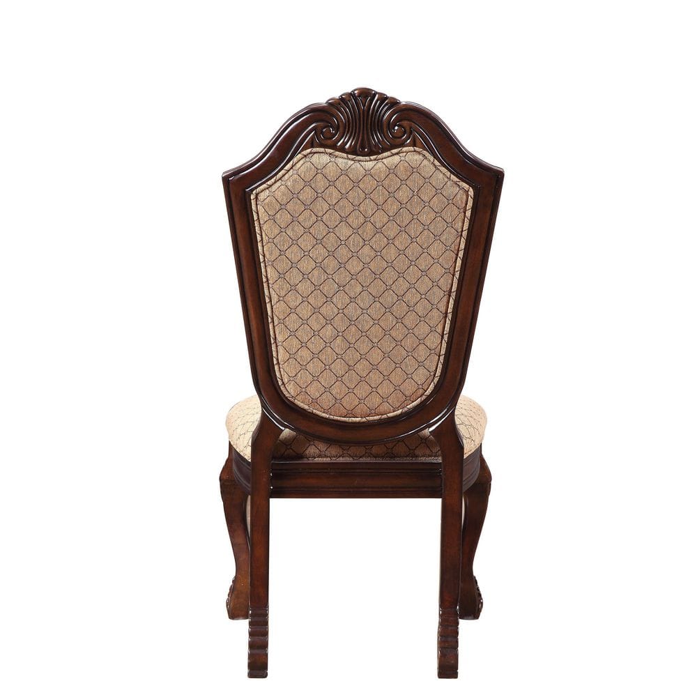 High Back White Upholstered Wood Side Chair