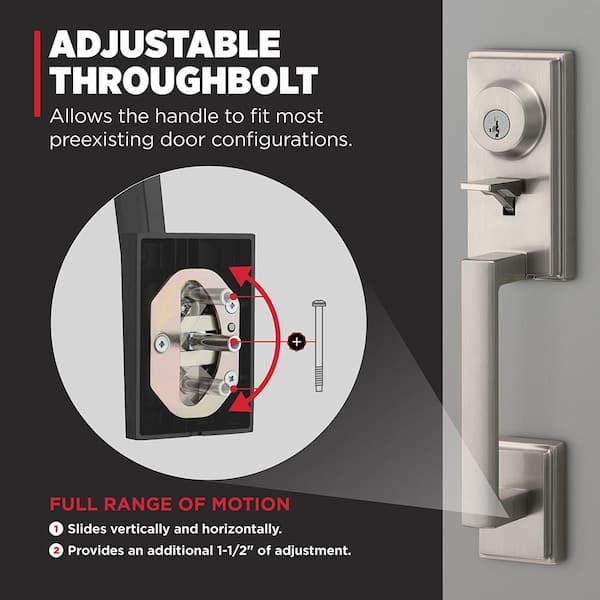Kwikset Peralta Satin Nickel Single Cylinder Door Handleset with