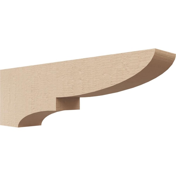 Ekena Millwork 2 in. x 4 in. x 12 in. Series 3 Thin Ridgewood Rough Cedar Woodgrain Timberthane Polyurethane Corbel, Primed Tan