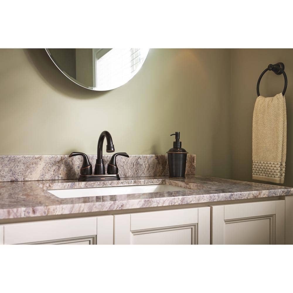 Mediterranean Bronze Two-Handle Centerset Bathroom Faucet