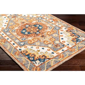 Amita Rust/Grey 5 ft. x 7 ft. Rustic Indoor Area Rug