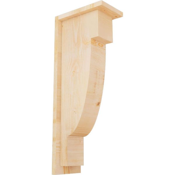 Ekena Millwork 6 in. x 10 in. x 26 in. Douglas Fir Alpine Rough Sawn Corbel with Backplate