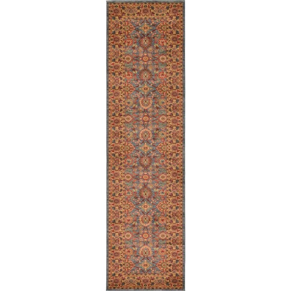 Unique Loom Edinburgh Monroe Blue 2' 7 x 10' 0 Runner Rug