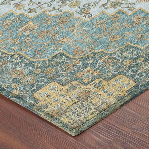 Chantille Machine Washable Indoor/Outdoor Abstract ACN2486 Teal 5 ft. x 7 ft. 6 in. Area Rug