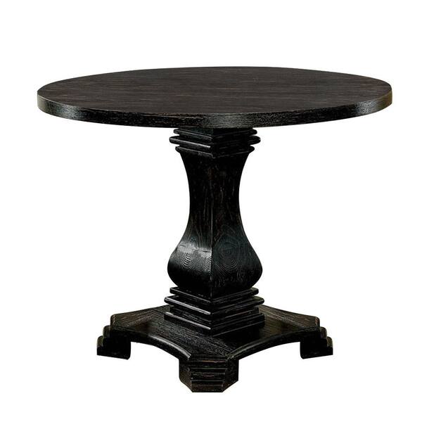 William's Home Furnishing Nerissa Antique Black Round Counter Height Table