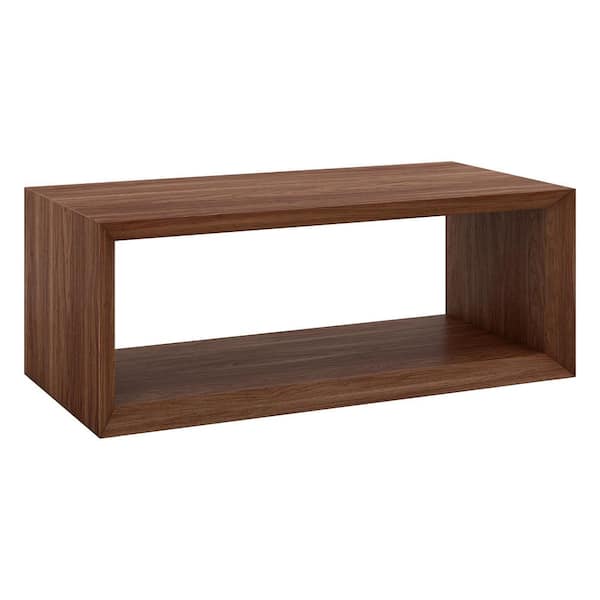 Osmond 48 in. Satin Walnut Rectangle MDF Top Coffee Table